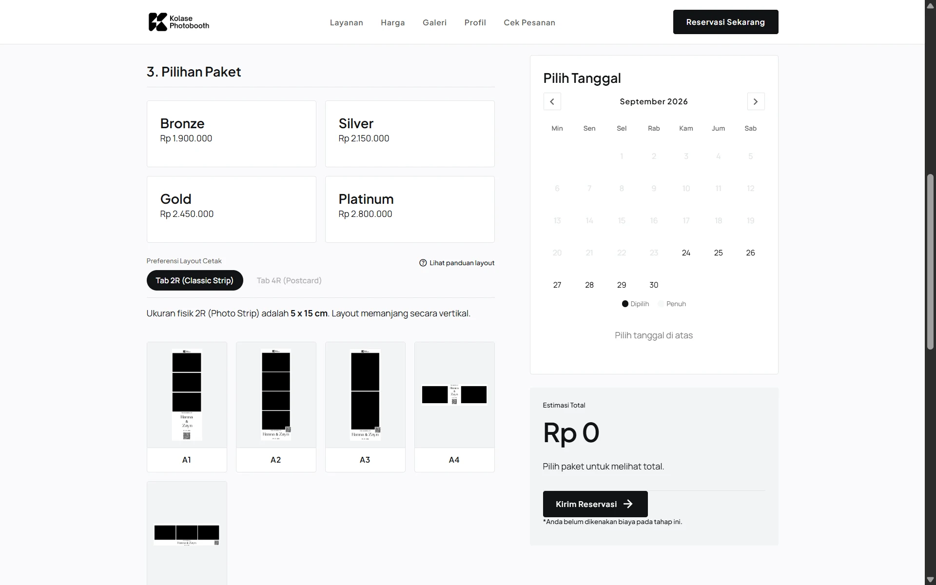 Formulir Reservasi Jadwal Event
