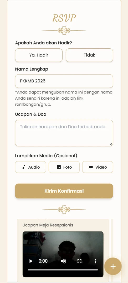 Formulir RSVP & Konfirmasi Kehadiran Tamu