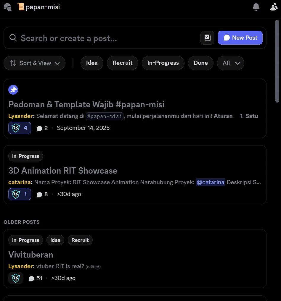 Integrasi Bot Papan Misi Discord