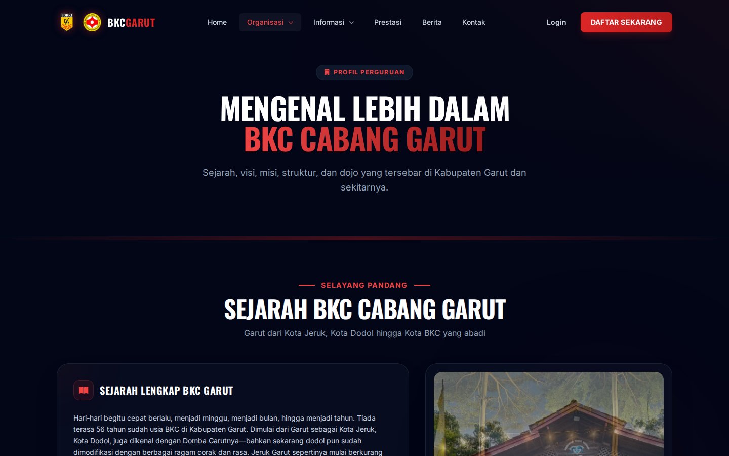 Halaman Struktur & Profil Organisasi BKC